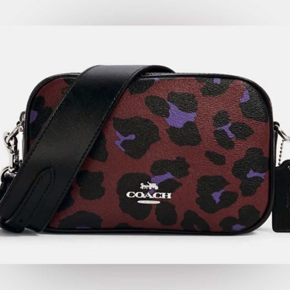 Coach Jes Crossbody Burgundy Leopard